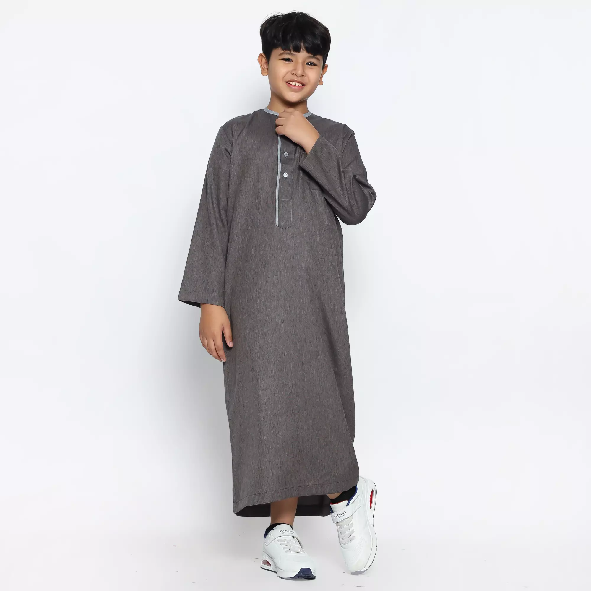 Gamis Jubah Anak Laki Laki GPA Yazid Dark Grey