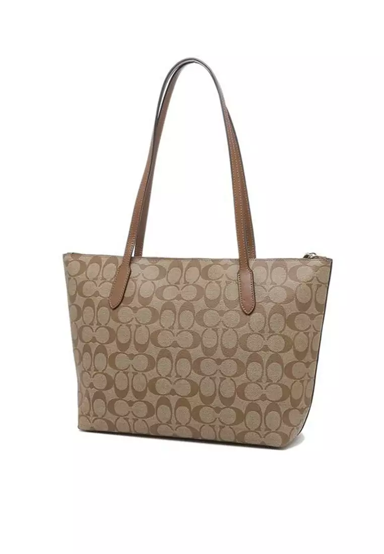 Coach signature zip outlet tote