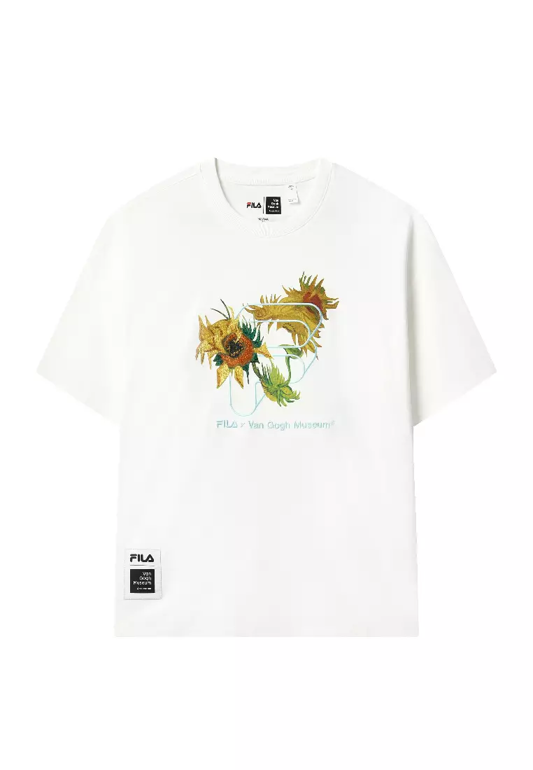 Fila white line shirt store