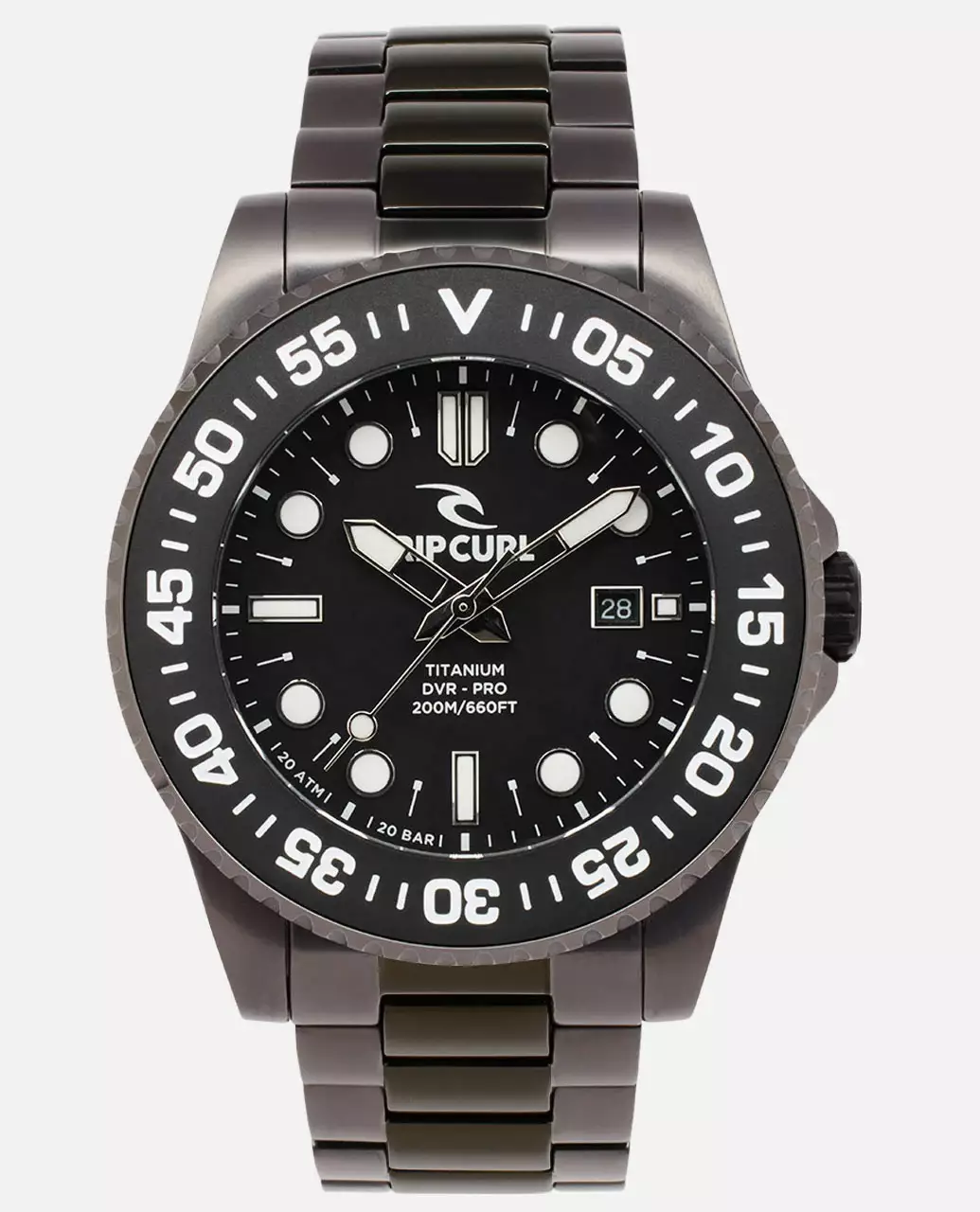 Rip Curl Men Mick Fanning Titanium Dvr Pro Watch - Black