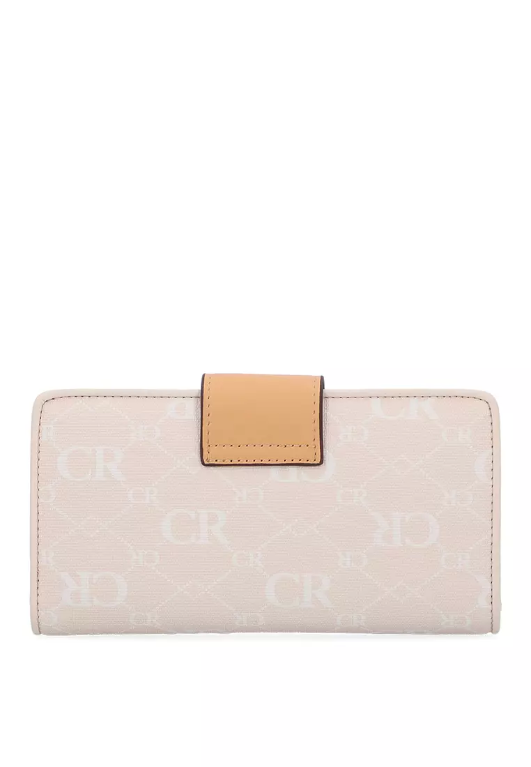 CR Monogram in Cream Fold Wallet - Beige