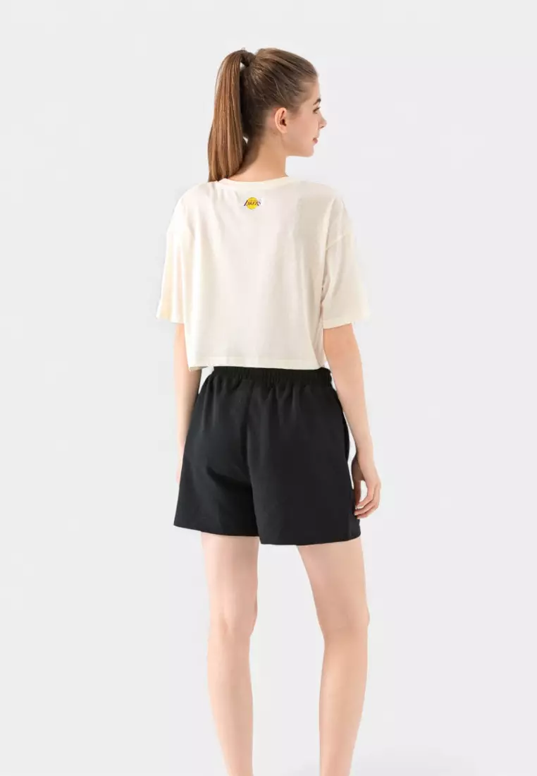 Los Angeles Lakers Crop Top for Women Box Fit Core Collection Cropped T-Shirt