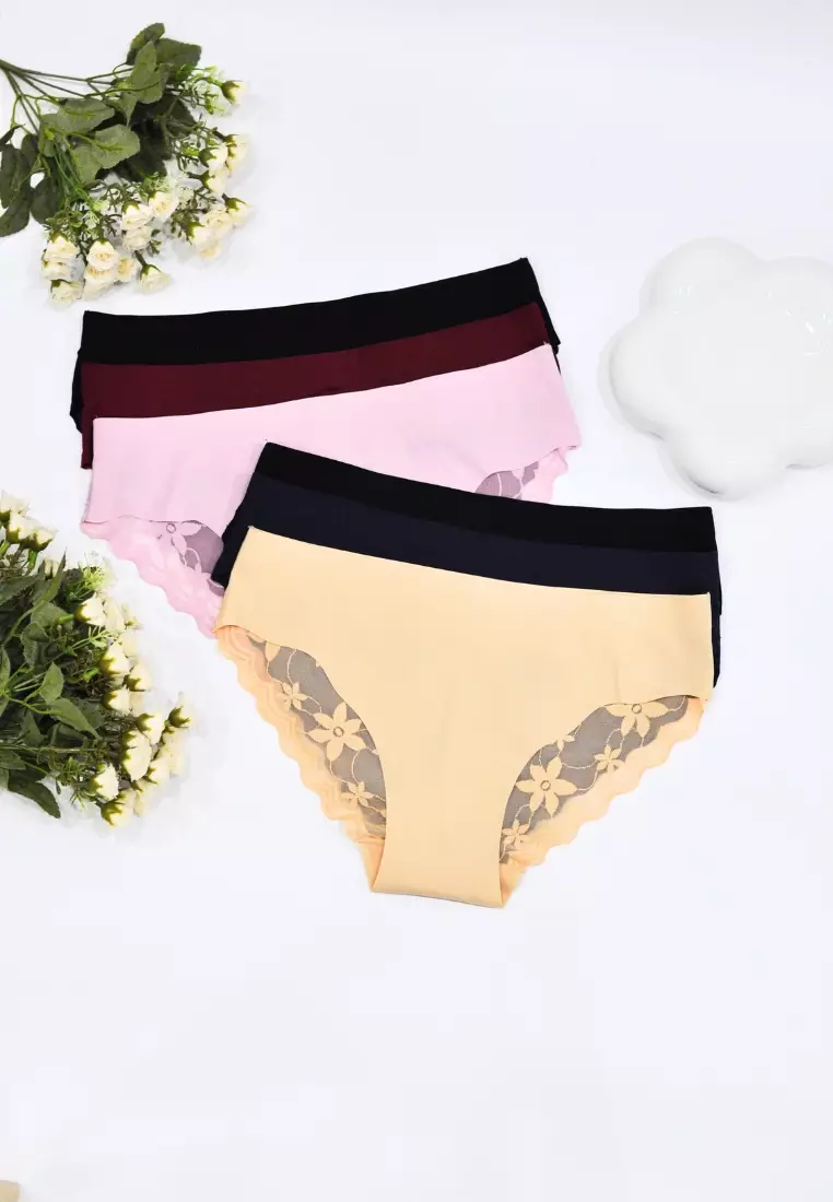 6 Pack Liora Sexy Lace With Straps Back Panties Bundle B