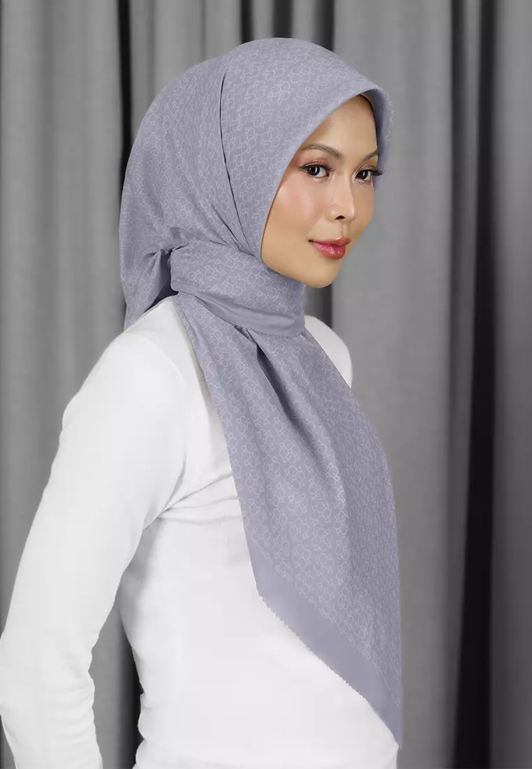 Jenna & Kaia - Sierra Scarf Misty Grey - Hijab Kerudung Segi Empat