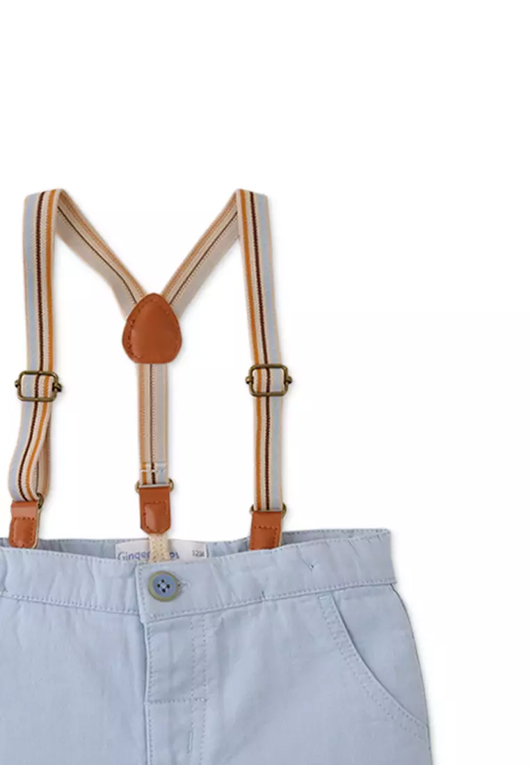 Baby Boys Fold-Up Hem Shorts With Suspenders