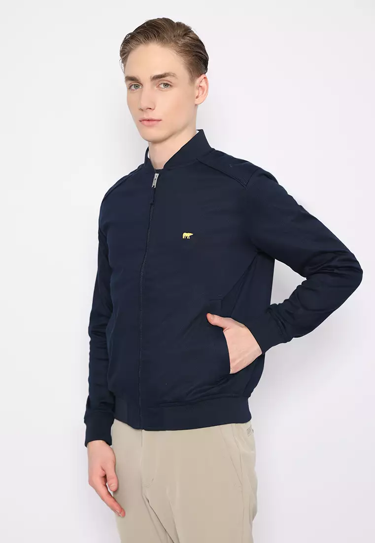 Jack Nicklaus Carniff Jacket Pria Regular Fit Navy 2022
