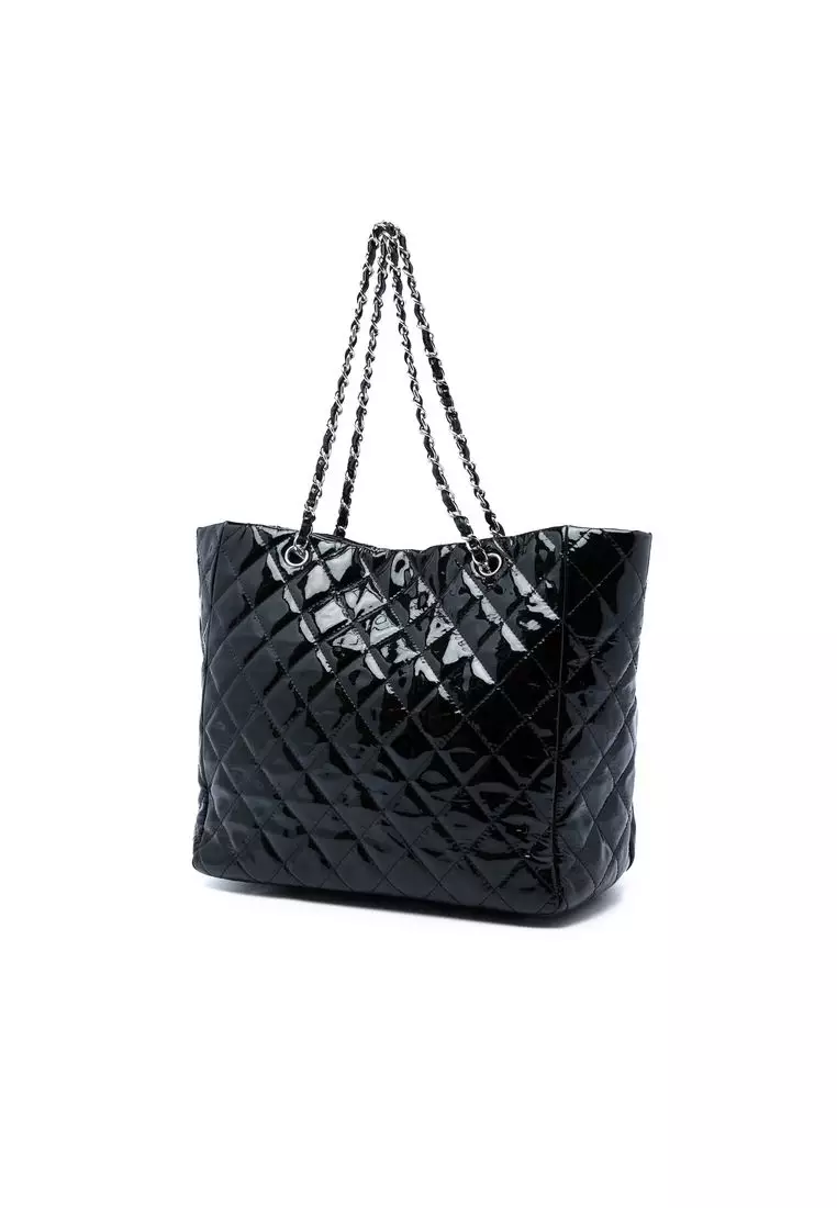 Pre-Loved Chanel Cc Quilted Patent Chic And Glitter Ligne Timeless Tote