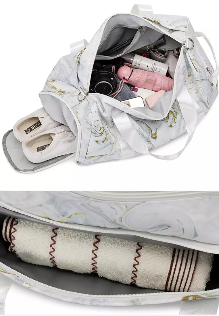 Stowable Duffel Bag With Shoes Compartment
