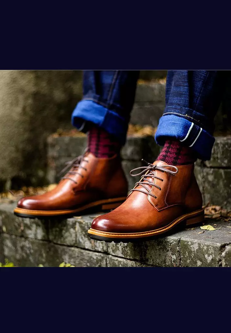 Vintage Amber Leather Brogue Boot G03-8