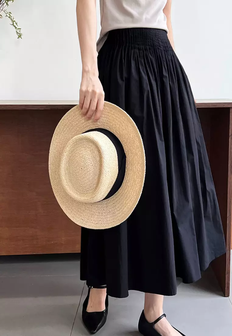 Elegant high waist pleated skirt K061708BK