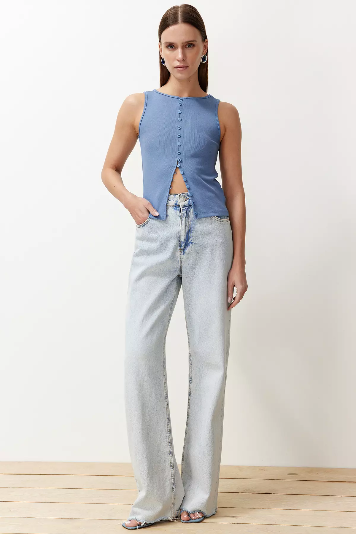 Buttoned Knit Top