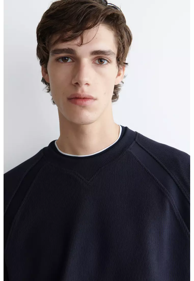 CORDUROY-JERSEY SWEATSHIRT