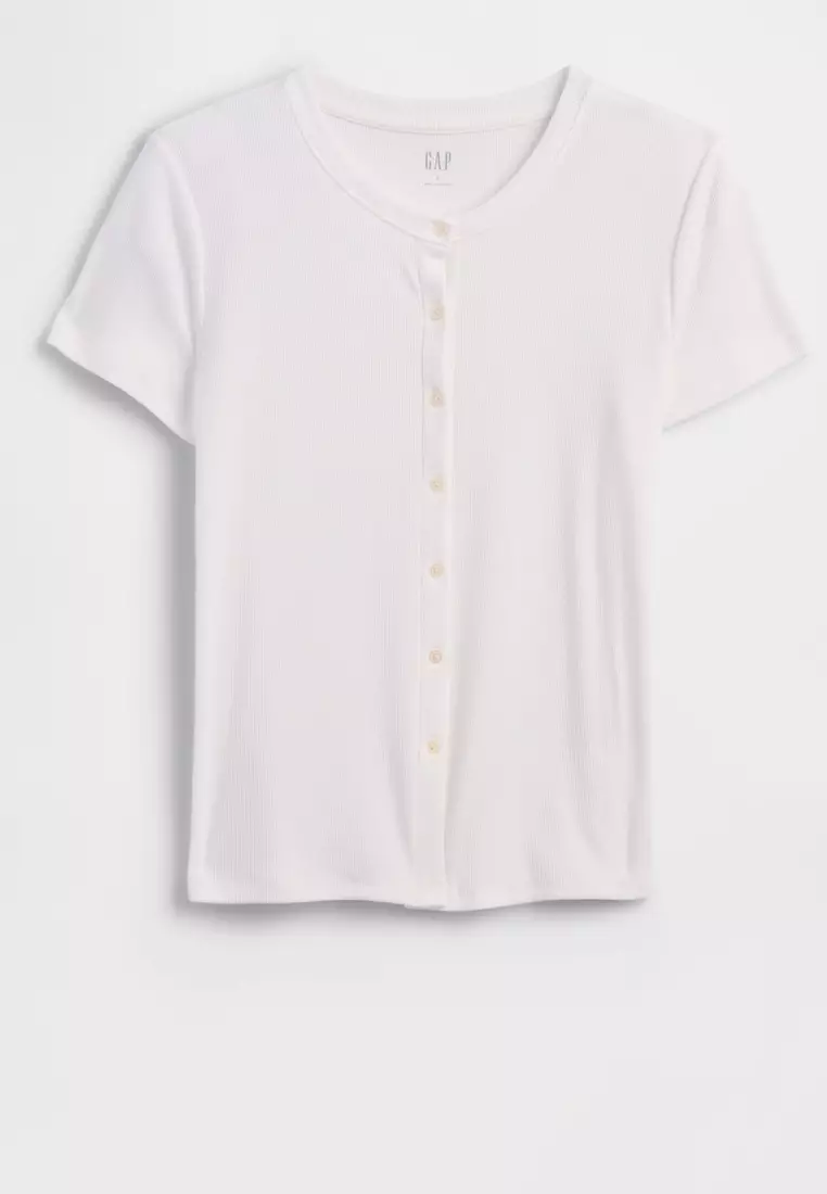 Short Sleeves Ribbed Cardigan