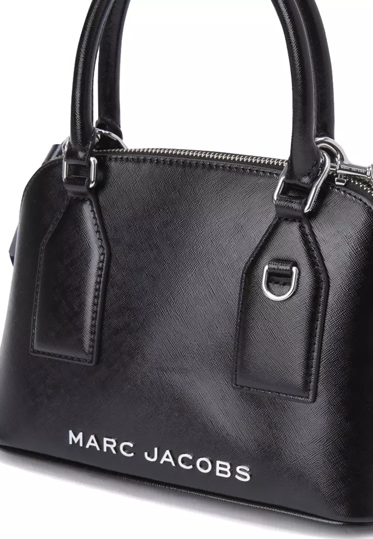 新作★MARC JACOBS 4S4HSC003H02 Satchel MARC JACOBS Small Leather Dome Satchel Crossbody Bag Black