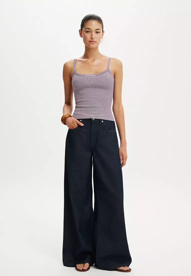 Goldie 羅紋圓領吊帶背心