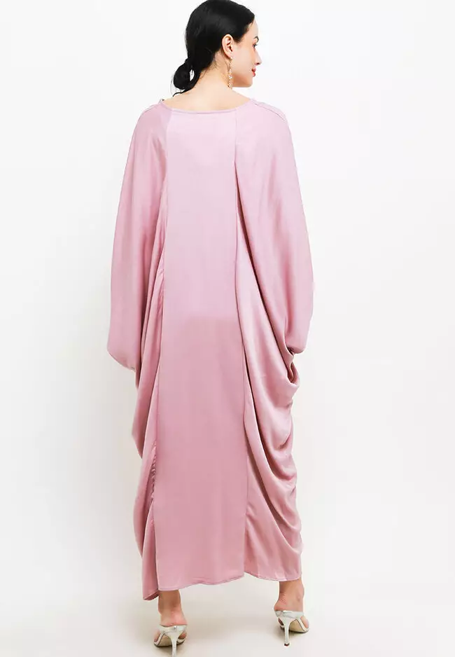 Beaded Cuff Sateen Kaftan