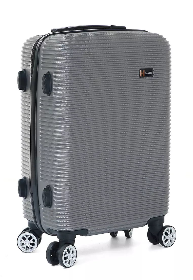 Lemno Koper Suitcase Full Line Motive Size 24 Inch Tas Travel Wheel Luggage Bag Material Fiber 803 ORIGINAL - Gray