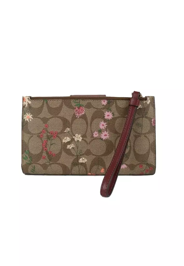 Coach Tech Wallet In Signature Canvas With Wildflower Print Khaki Multi in  2023