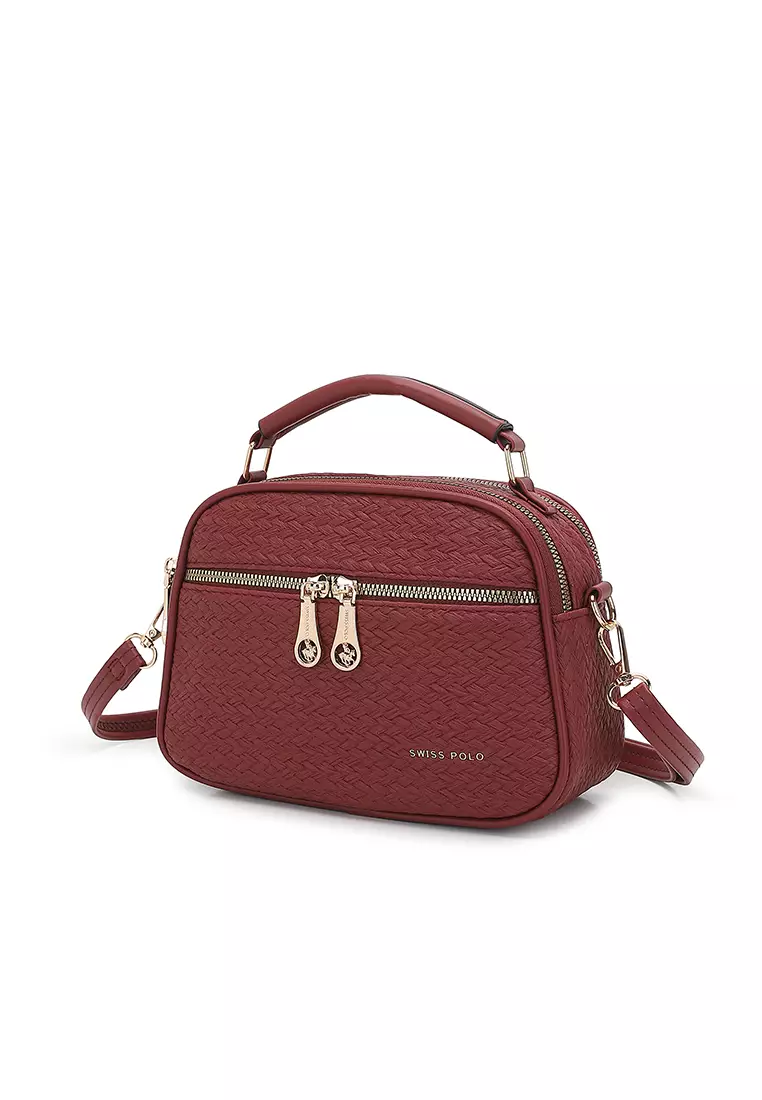 Women's Top Handle Bag / Sling Bag / Crossbody Bag / Shoulder Bag (Tas Tangan Wanita / Tas Selempang Wanita / Tas Bahu Wanita) - Merah