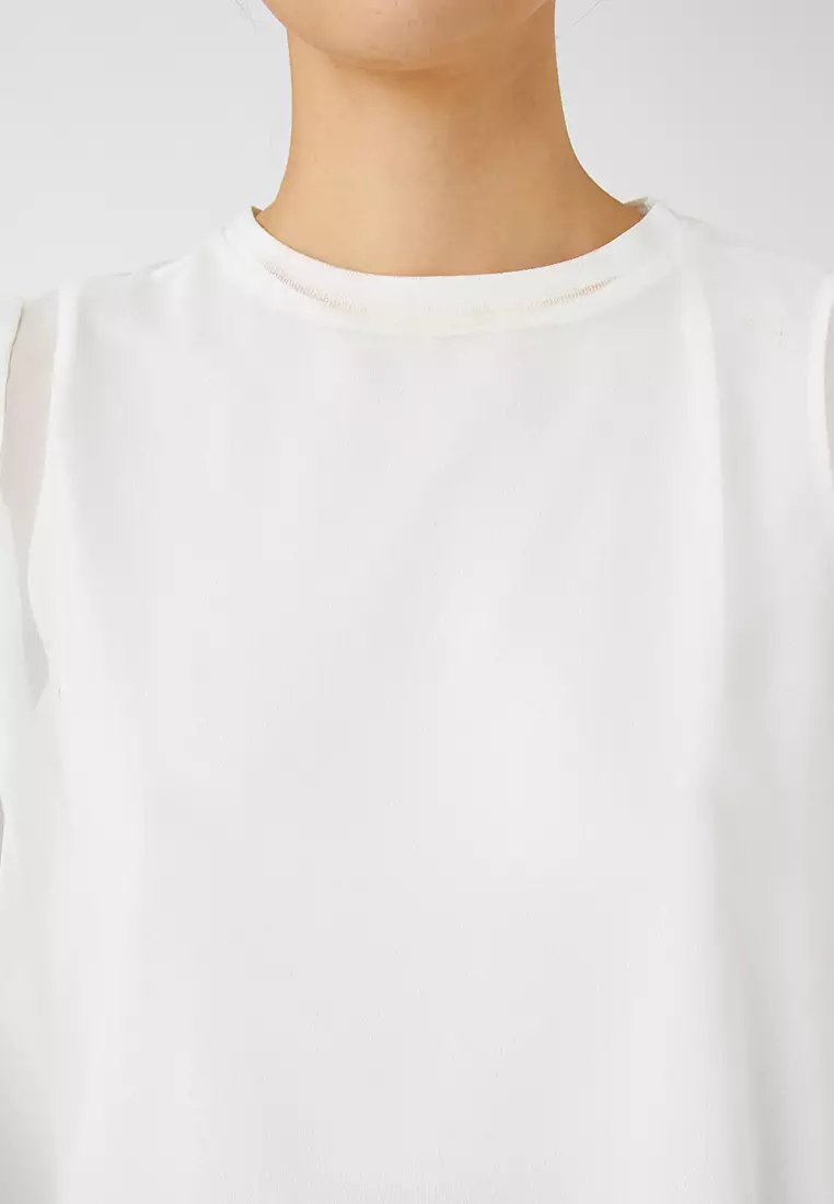 Pleated Sleeves Chiffon Blouse