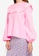 Lubna pink and blue Trim Ruffle Top With Skirt Set BF37EAA89E5BCCGS_2