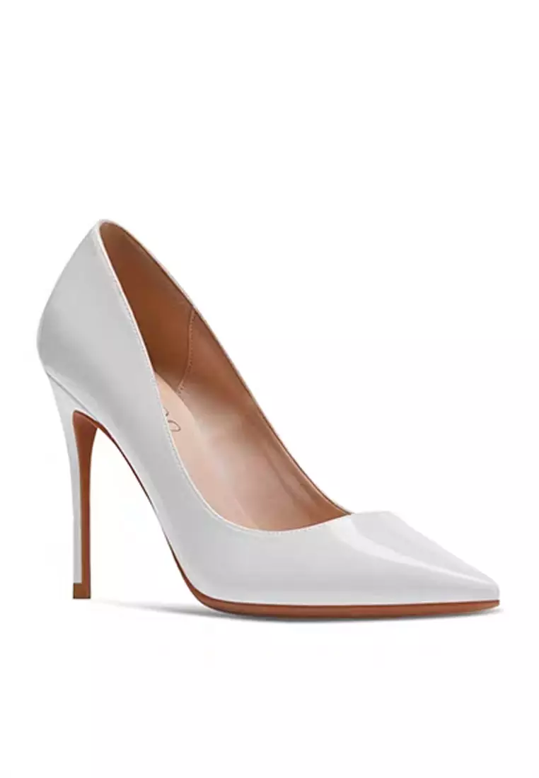 White leather heels outlet