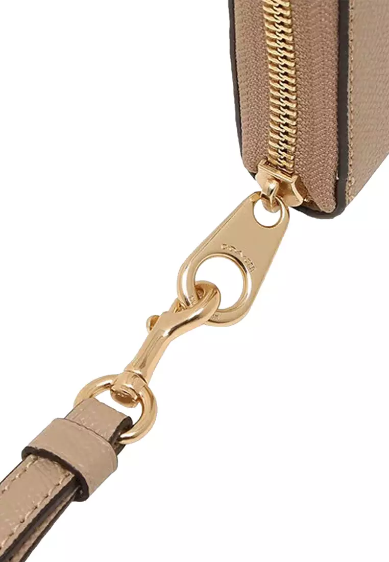 Long Zip Around Wallet in Taupe C4451