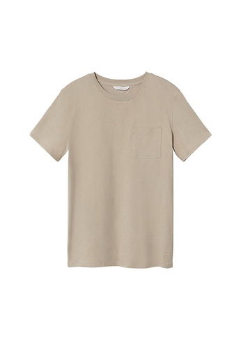 MANGO KIDS grey Teens Pocket Cotton T-Shirt 7E9B1KAECF5C81GS_1