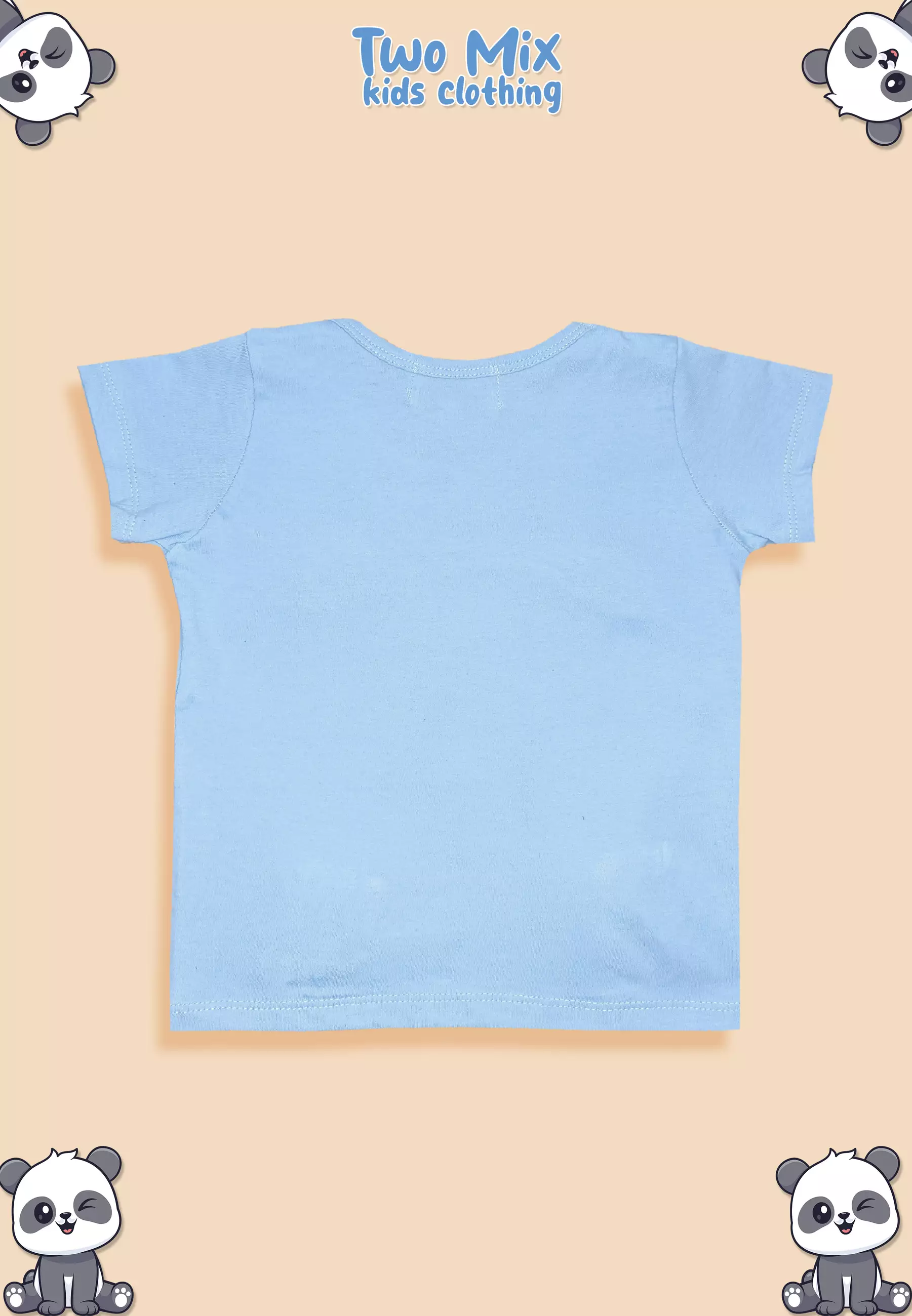 Two Mix - Atasan Kaos Distro Anak Perempuan Panda Lucu 1 2 3 4 5 6 7 Tahun 4313B Biru