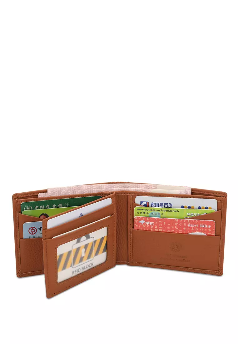 Men's Genuine Leather RFID Blocking Bi Fold Wallet