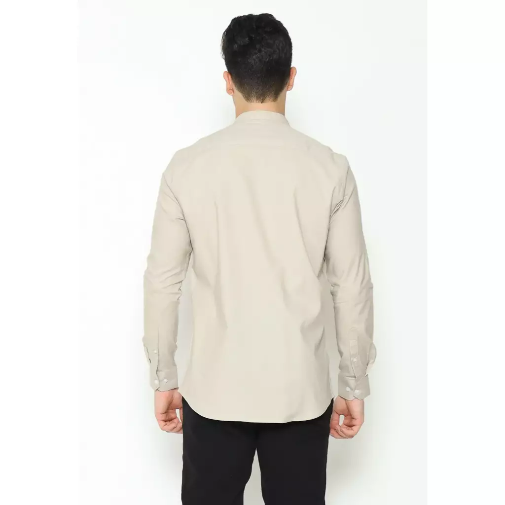MAGINOT Kemeja Pria KOKO Basic Polos Lengan Panjang SAND