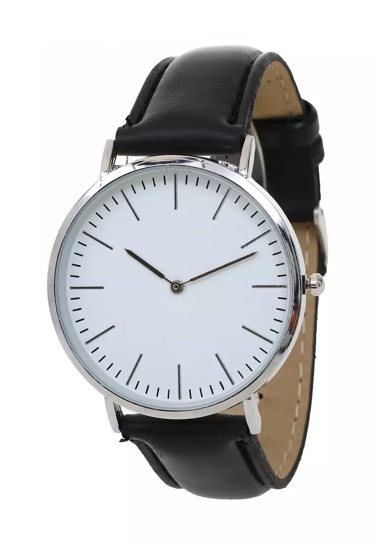 Jam Tangan Casual Analog Waterproof Strap Tali Material Kulit Leather YF44 ORIGINAL