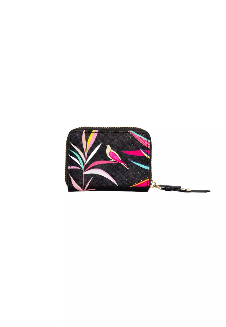 Small black zip online purse