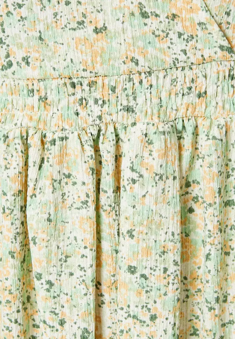 Flutter Sleeves Midi Dress