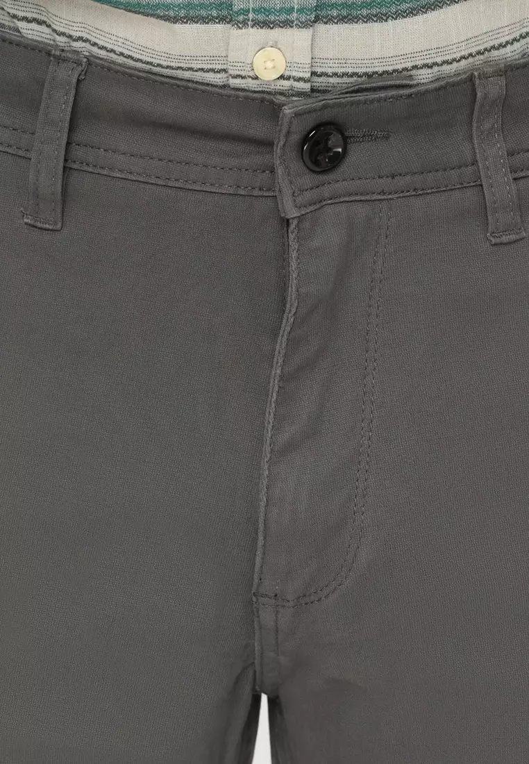 POLICE Celana Chino Panjang Seaweed Cotton Premium Stretch Regular Fit Pria