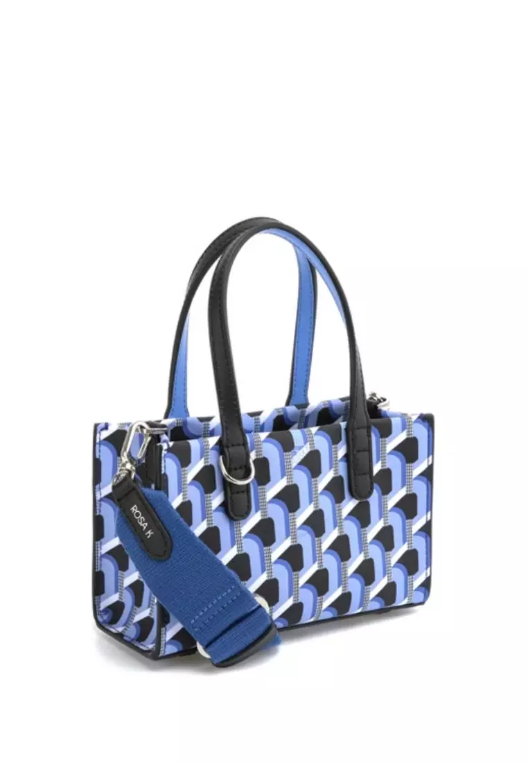 韓国大人気[rosa.K]CABAS MONOGRAM DAY TOTE BLUE BLACK_SM Jual ROSA.K Cabas Monogram Day Tote Blue Black SS Original