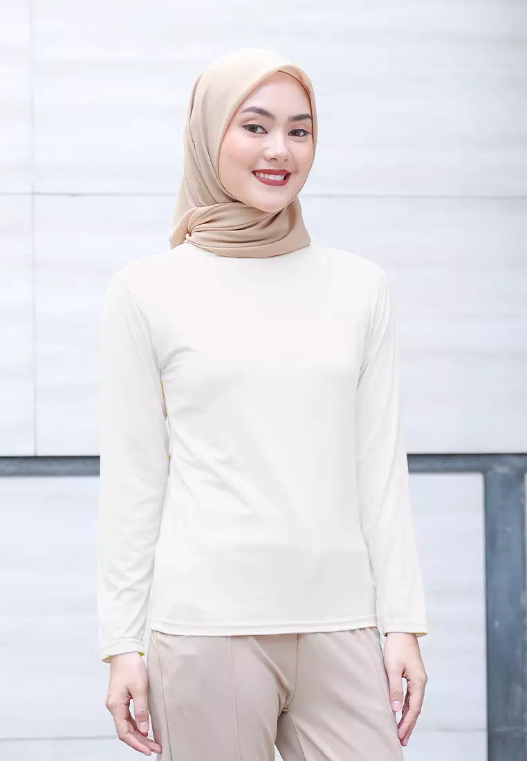 Cotton Bee - Manset Lengan Panjang Aneisha Inner Rayon - Broken White - XL 