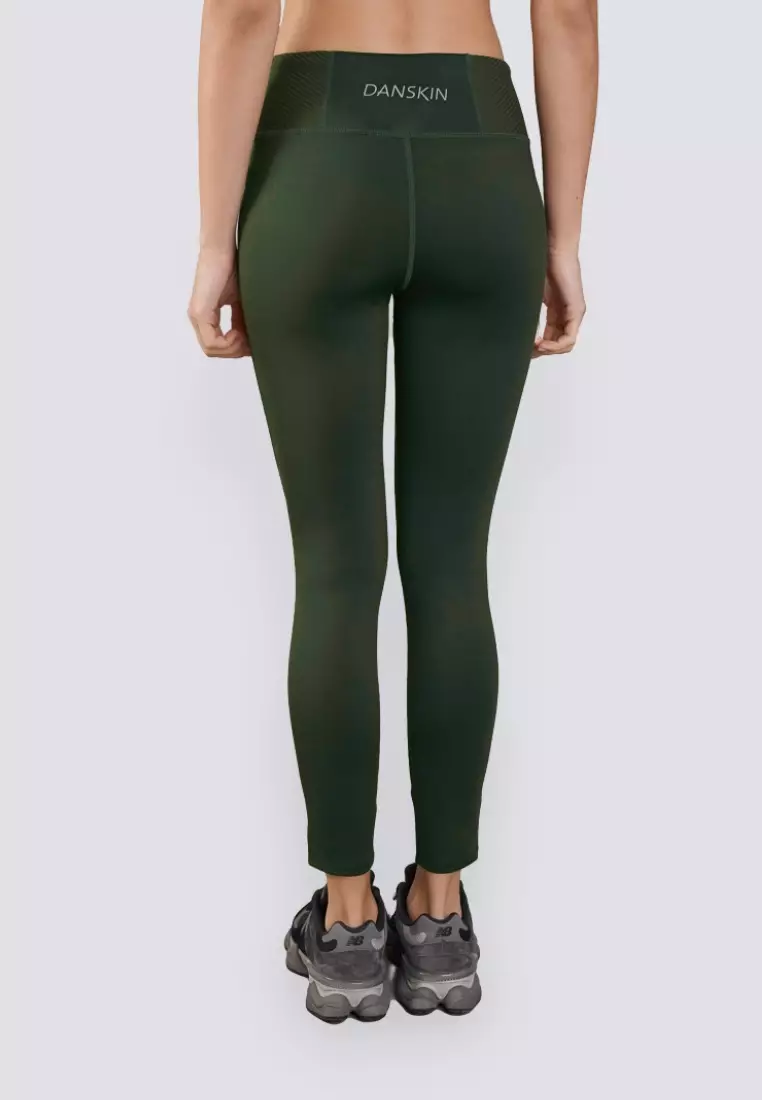 Danskin Leggings Size Small Olive Green Pockets Pants Spandex