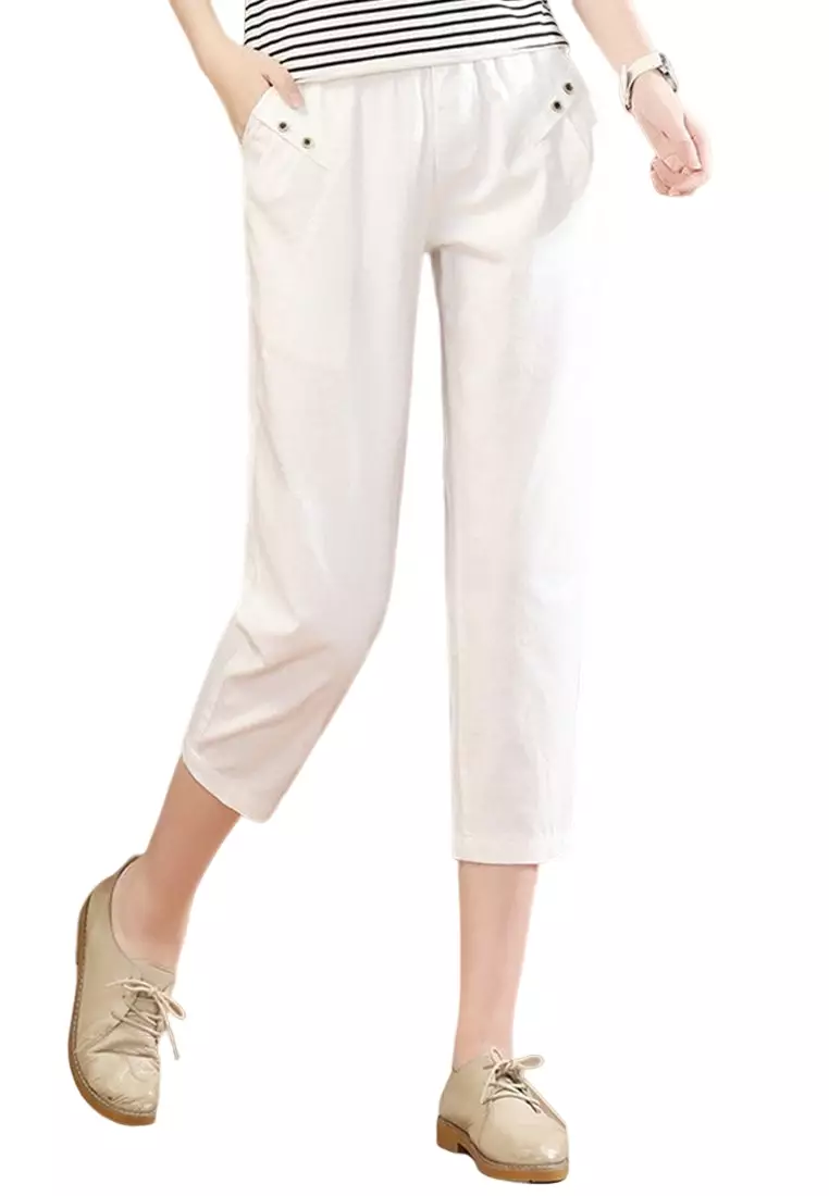 Girls white capri top pants