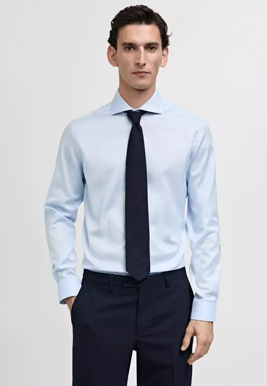 Slim-Fit Cotton Poplin Suit Shirt