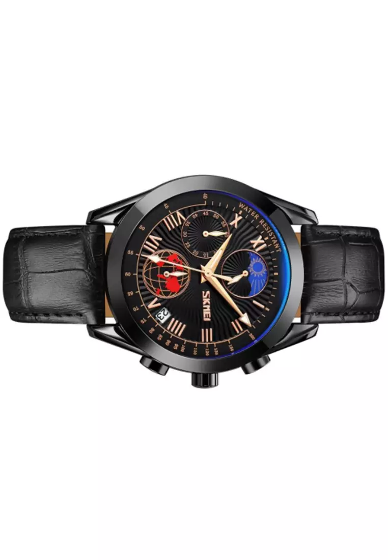 Jam Tangan Analog Pria Waterproof Many Function Strap Tali Material PU Leather BL42 ORIGINAL