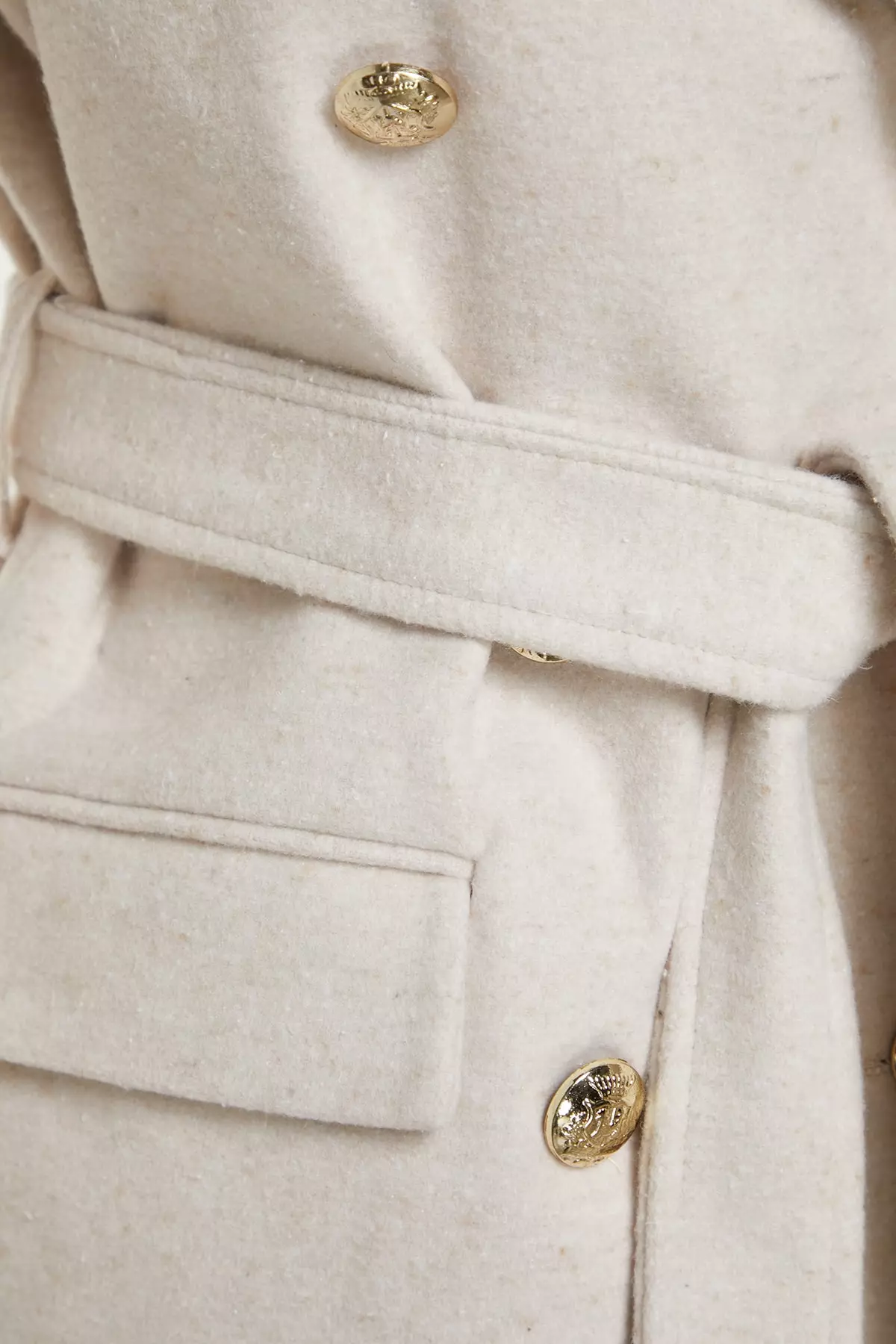 Double Breasted Waist Tie Coat