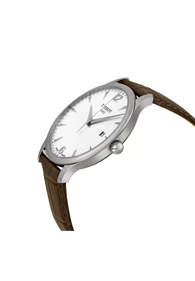 Men's Watch White with Brown Color T063.610.16.037.00