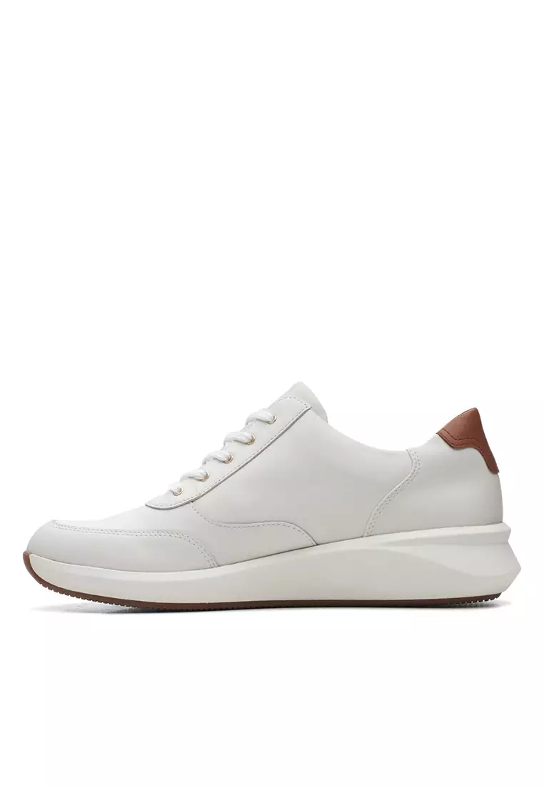Buy Clarks Womens Un Rio Zip Trainers - White Leather 2026 Online | ZALORA