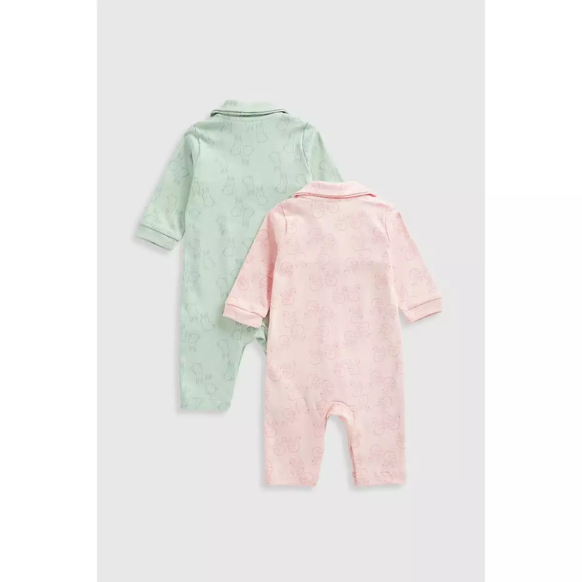 Mothercare Swan and Bunny Pyjamas - 2 Pack - Piyama Anak Bayi Perempuan (Pink)
