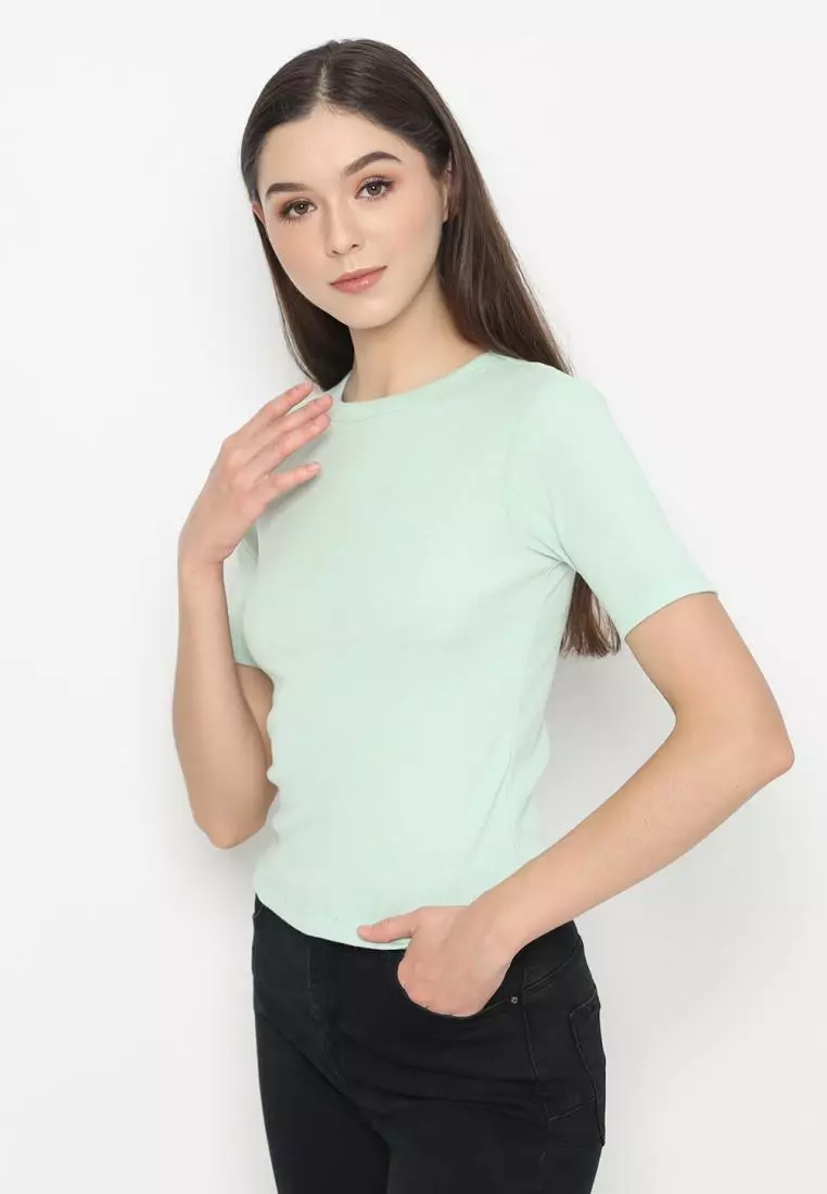 Matsuda Kaos Rib Polos Wanita Cotton T Shirt Elliot