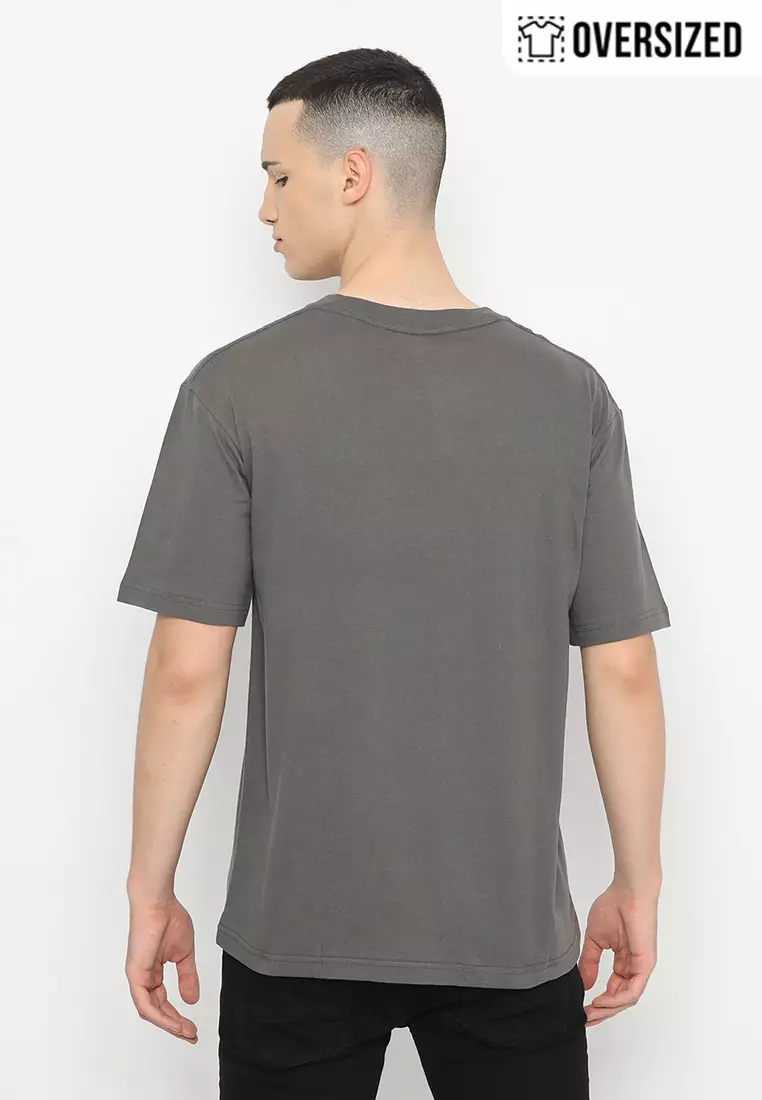 RBJ T-Shirt Cotton Charcoal Oversized Pria 2079230191