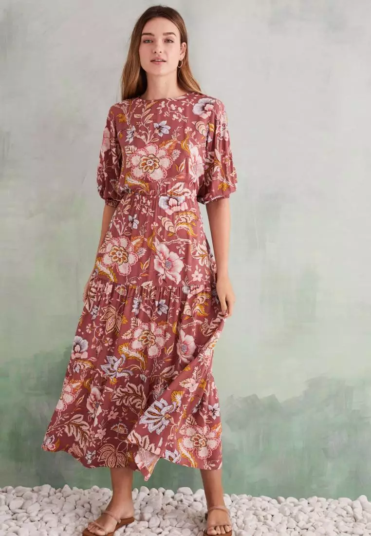 Women Brown Printed Dress