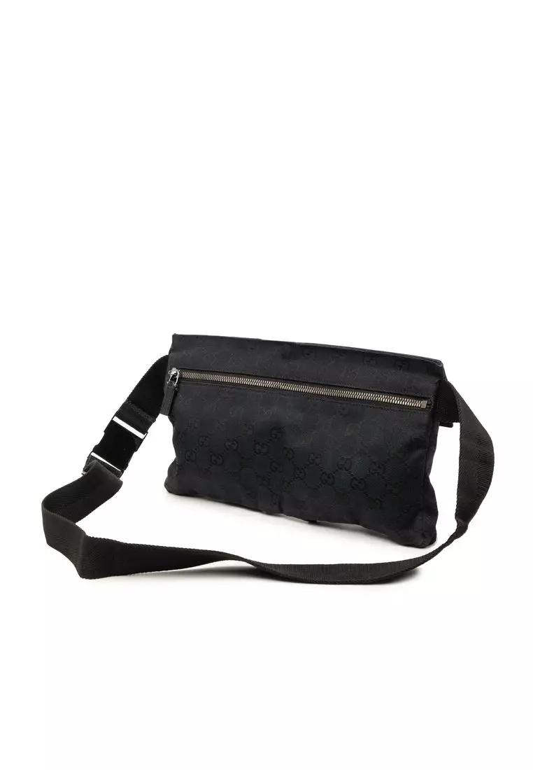 Pre-Loved Gucci Gg Canvas Double Pocket Belt Bag