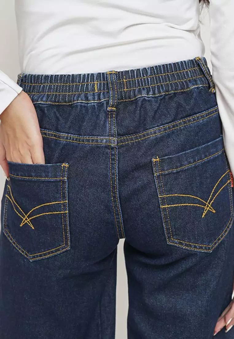 DUST Celana Short Pant Jeans Miku Dark Blue (D. 3441)